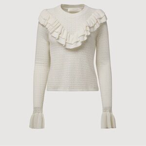 NWT Rachel Parcell Pointelle Ruffle Sweater Size XS